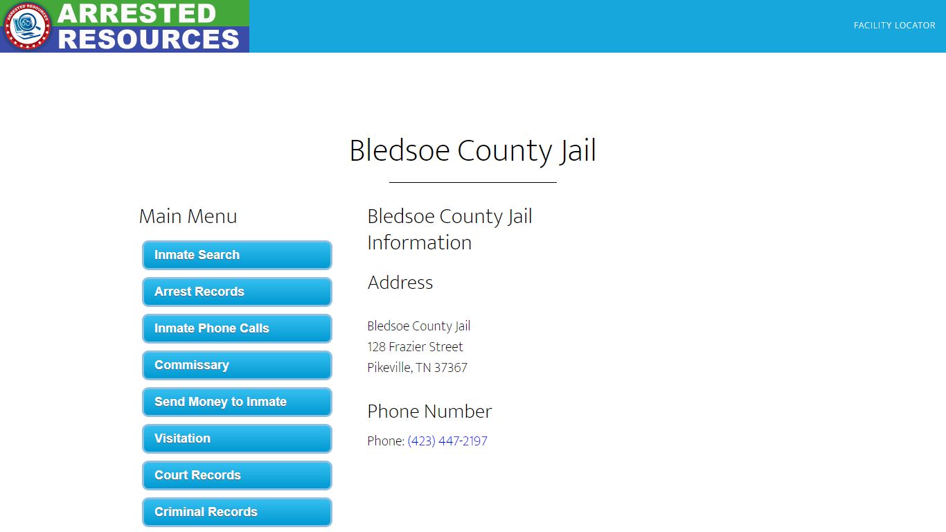 Bledsoe County Jail - Inmate Search - Pikeville, TN - Arrested Resources